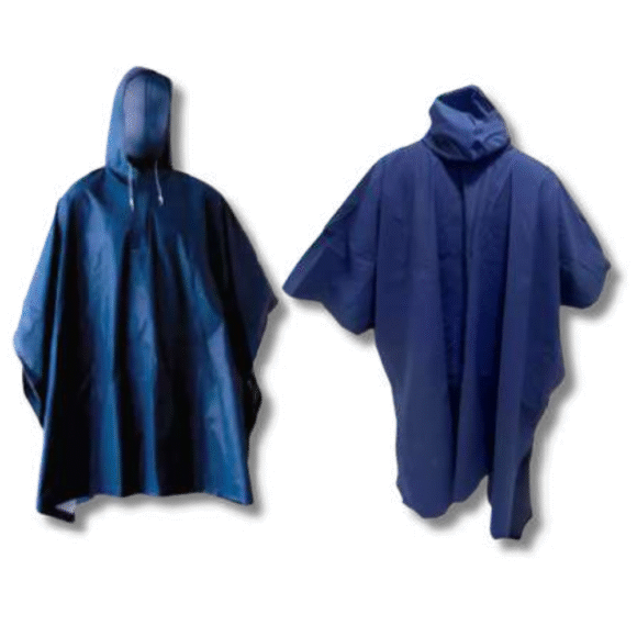 MANTA PVC IMPERMEABLE CON GORRO AZUL